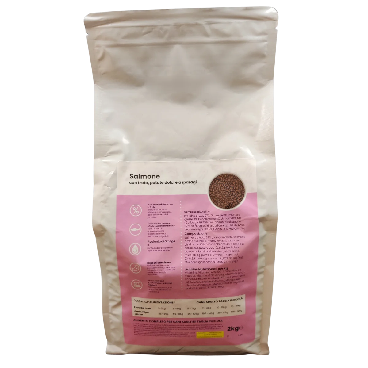 Salmone con trota, patate dolci e asparagi - Taglia Piccola - Elisyr Grain Free