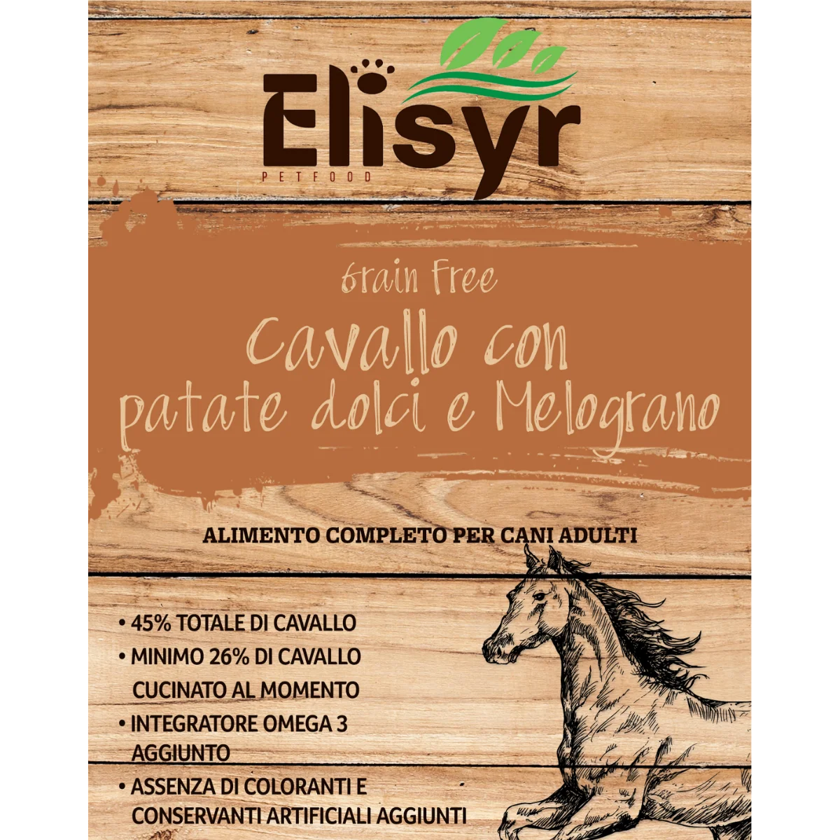 Cavallo con patate dolci e melograno - Elisyr Grain Free