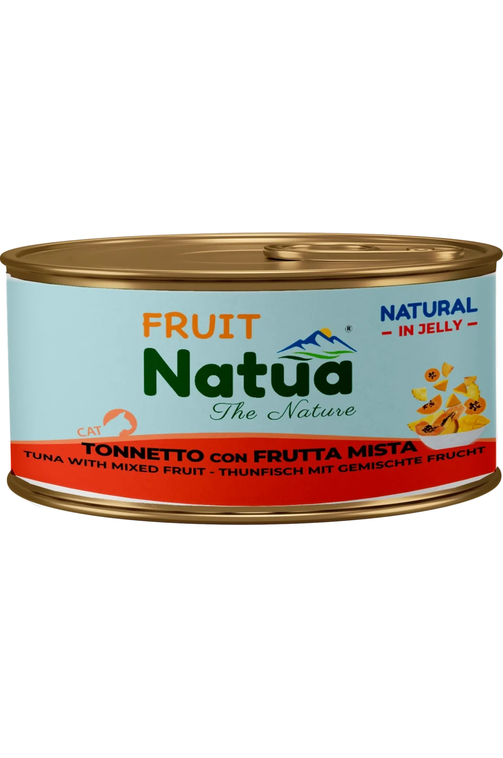 Natua Natural Jelly - Tonnetto con Frutta Mista - Cibo umido per gatto adulto - 85 gr