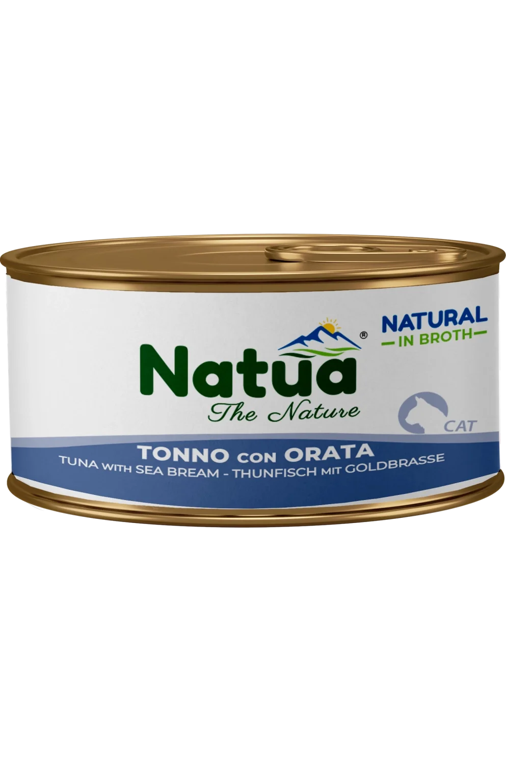 Natua Natural in Brodo - Tonno con Orata - Cibo umido per gatto adulto - 85 gr