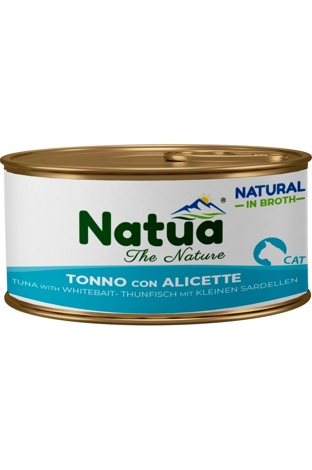 Natua Natural in Brodo - Tonno con Alicette - Cibo umido per gatto adulto - 85 gr
