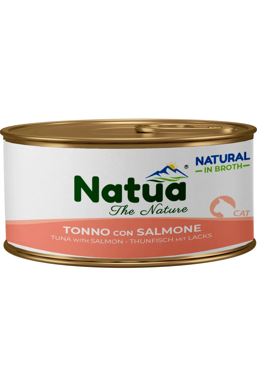 Natua Natural in Brodo - Tonno con Salmone - Cibo umido per gatto adulto