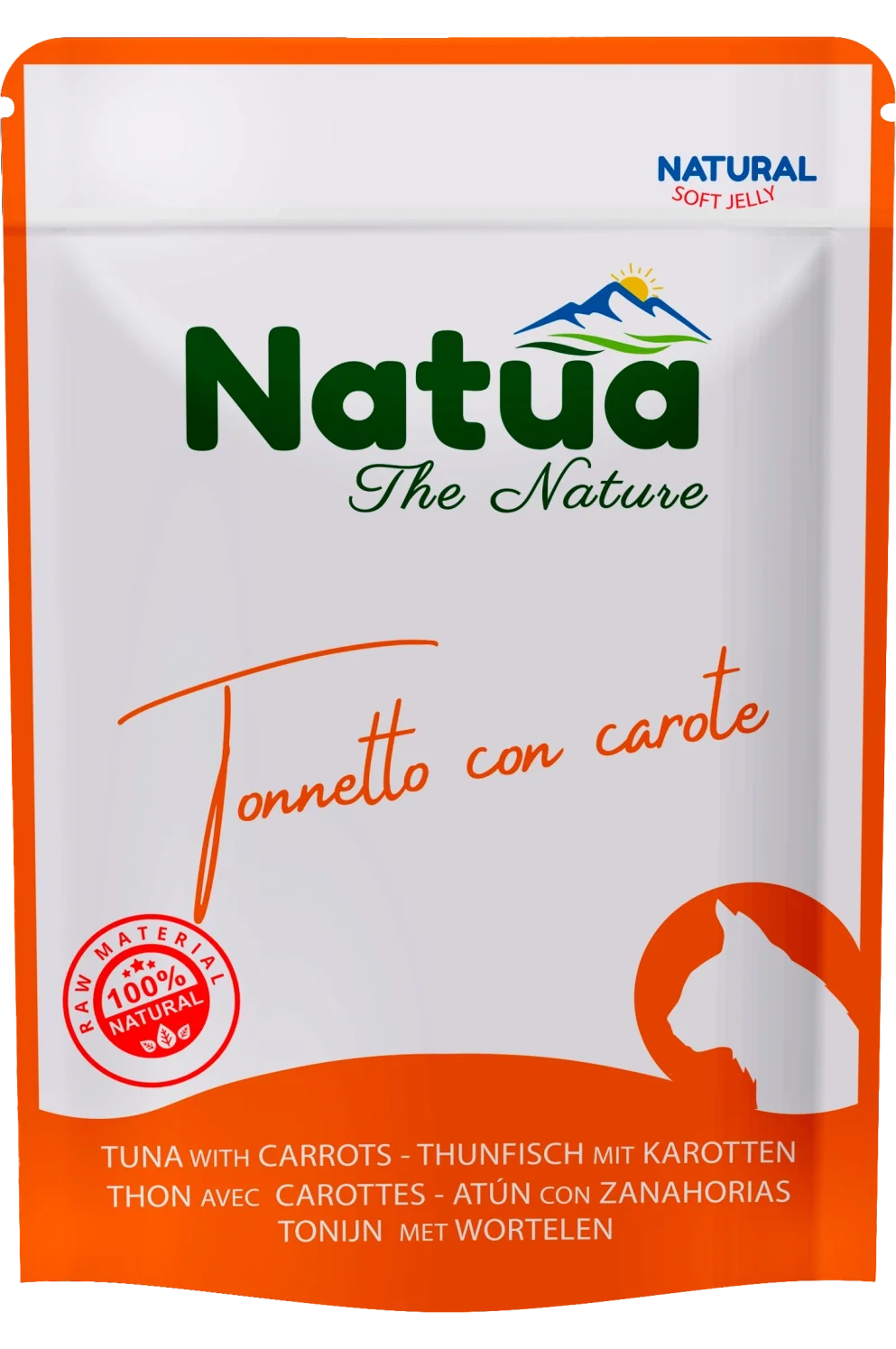 Natua Soft Jelly - Tonnetto con Carote - Cibo umido per gatto adulto - 70 gr