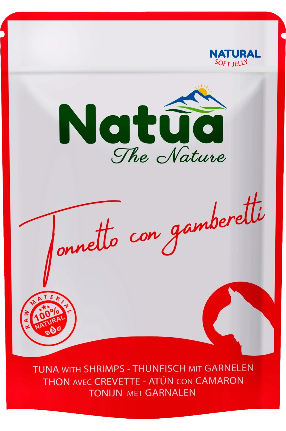 Natua Soft Jelly - Tonnetto con Gamberetti - Cibo umido per gatto adulto - 70 gr