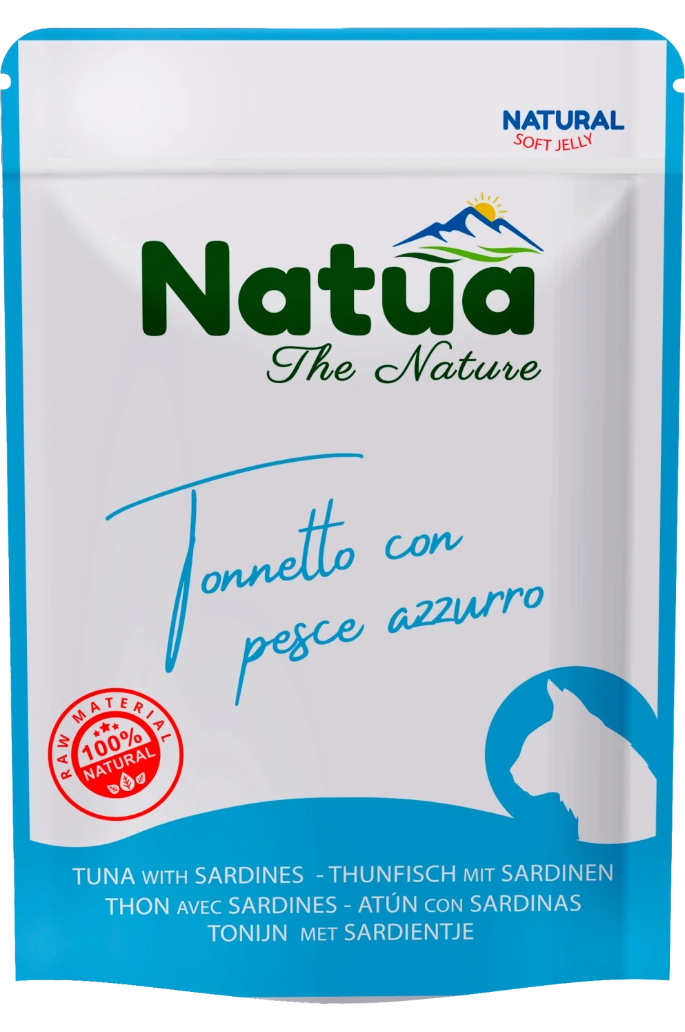Natua Soft Jelly - Tonnetto con Pesce Azzurro - Cibo umido per gatto adulto - 70 gr