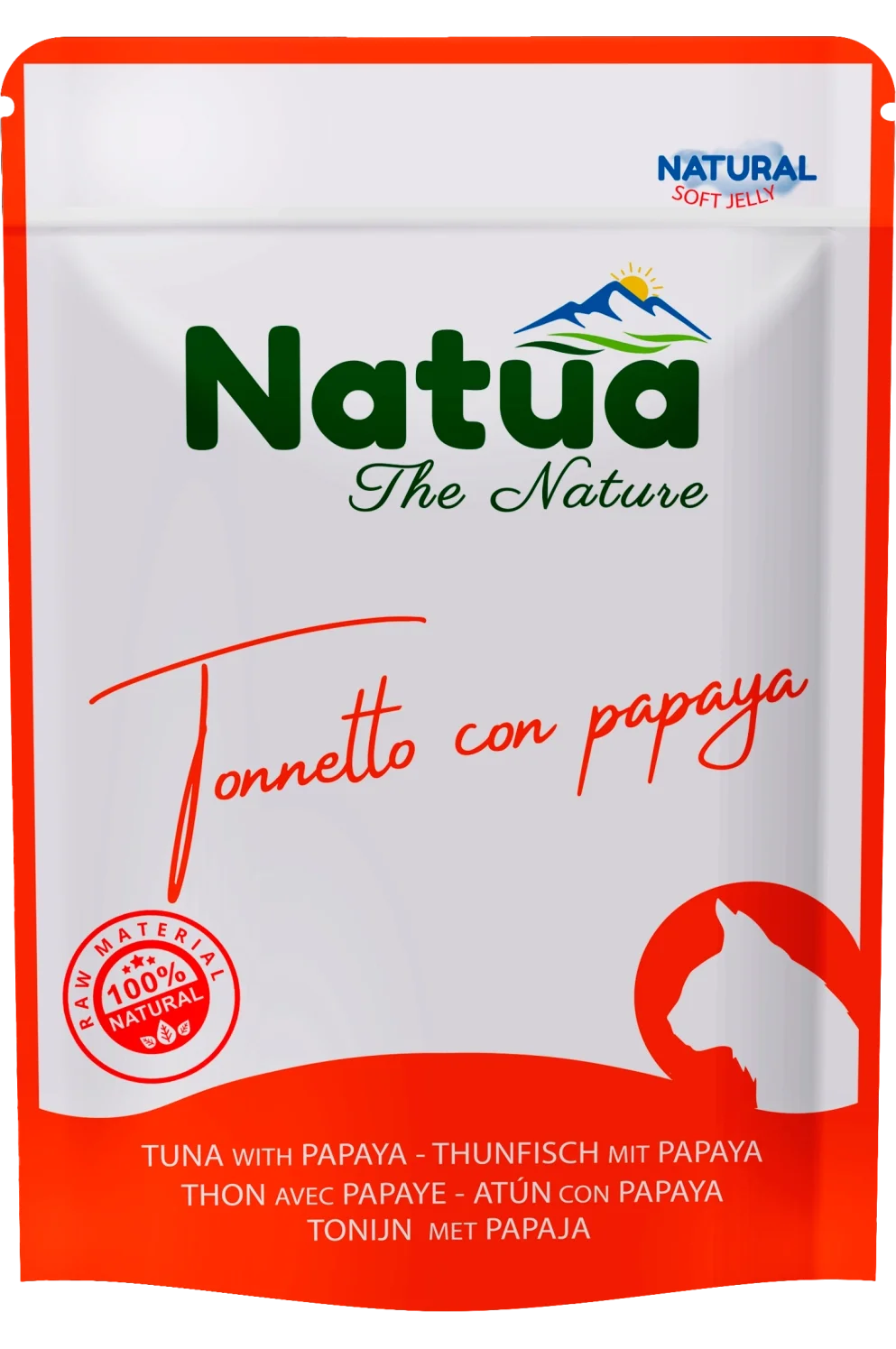 Natua Soft Jelly - Tonnetto con Papaya - Cibo umido per gatto adulto - 70 gr
