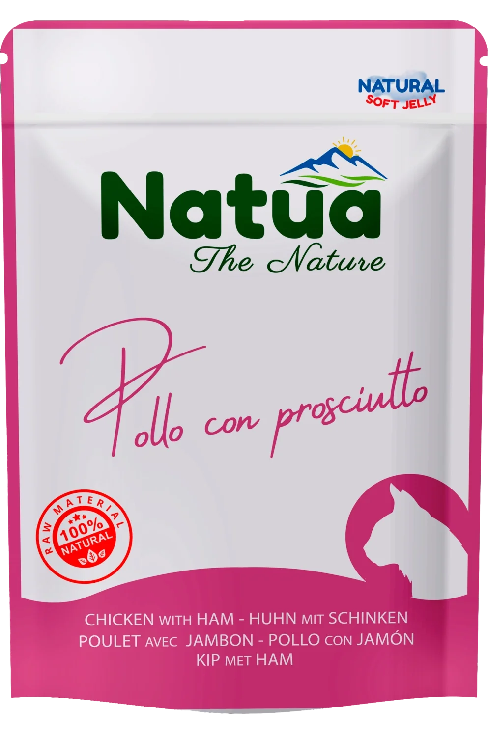 Natua Soft Jelly - Pollo con Prosciutto - Cibo umido per gatto adulto - 70 gr