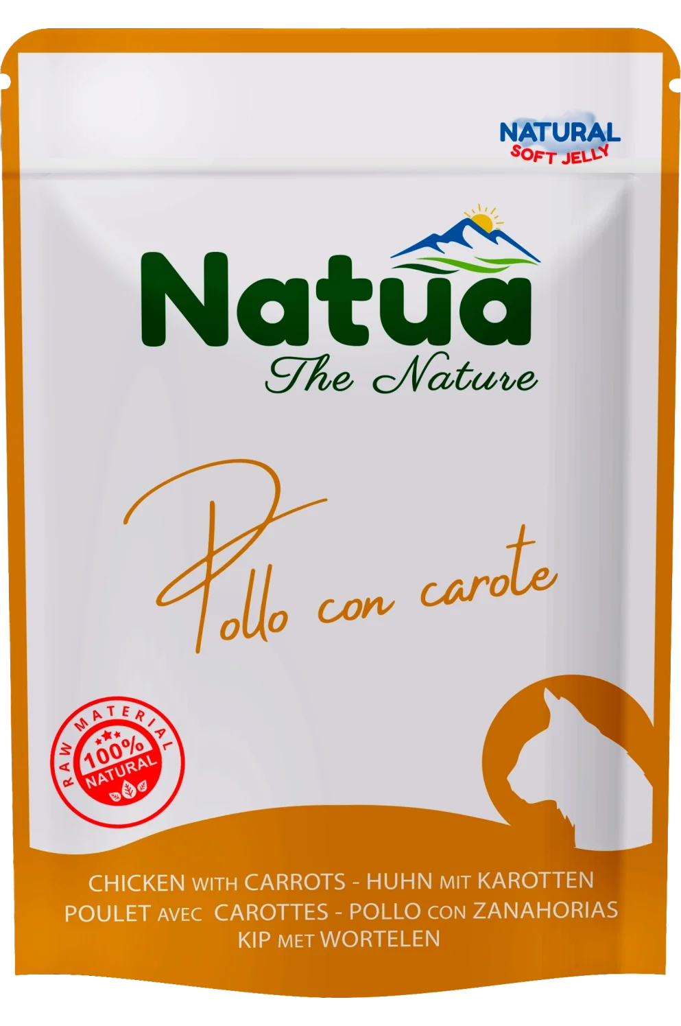 Natua Soft Jelly - Pollo con Carote - Cibo umido per gatto adulto - 70 gr