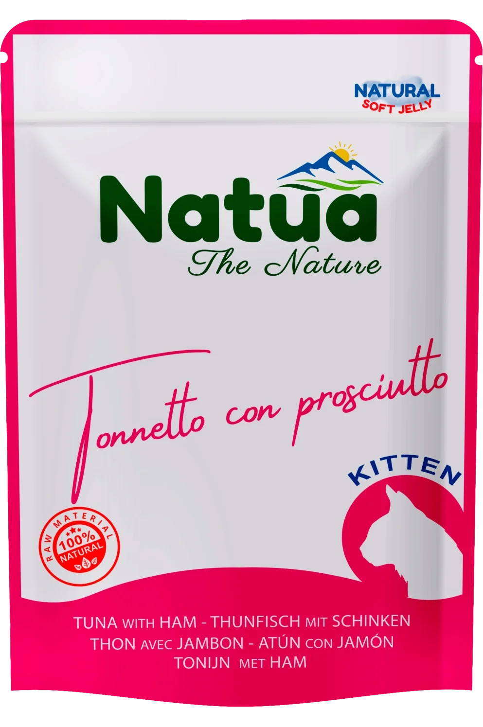 Natua Soft Jelly - Tonnetto con Prosciutto - Cibo umido per gatto adulto - 70 gr