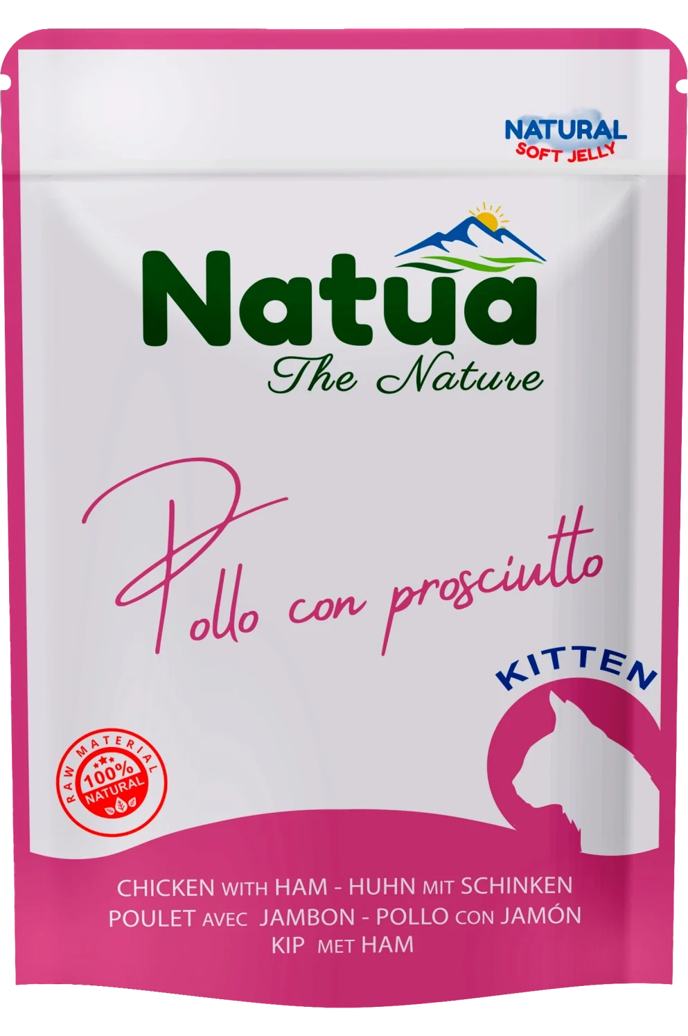Natua Soft Jelly - Pollo con Prosciutto - Cibo umido per gatto adulto - 70 gr