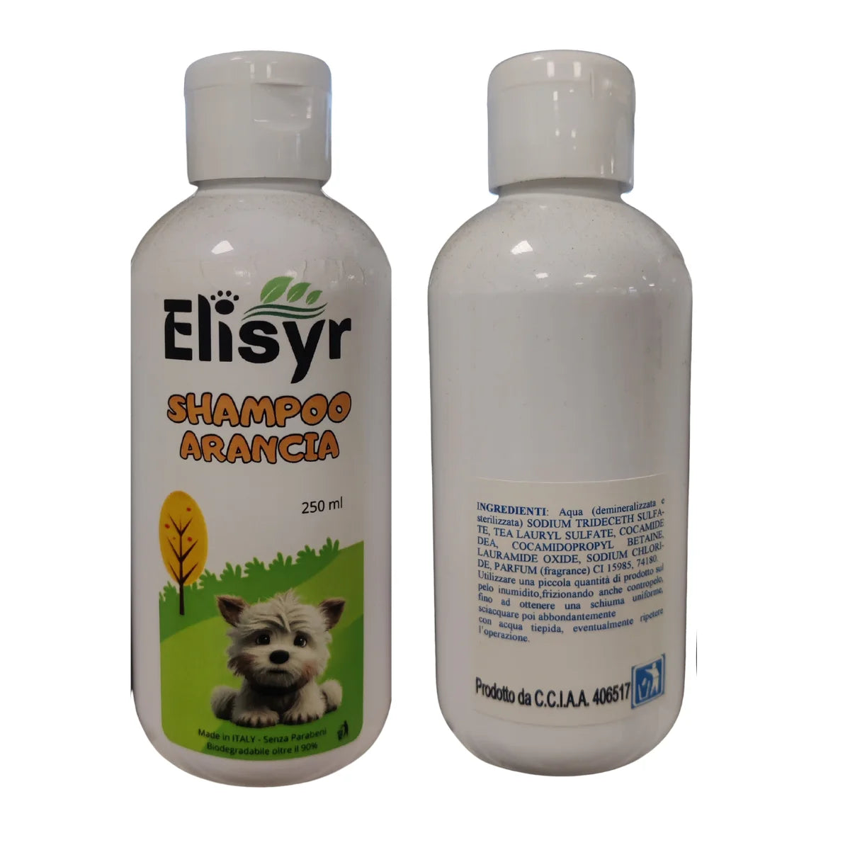 Shampoo per cani all'Arancia - Made in Italy - 250 ml - Elisyr