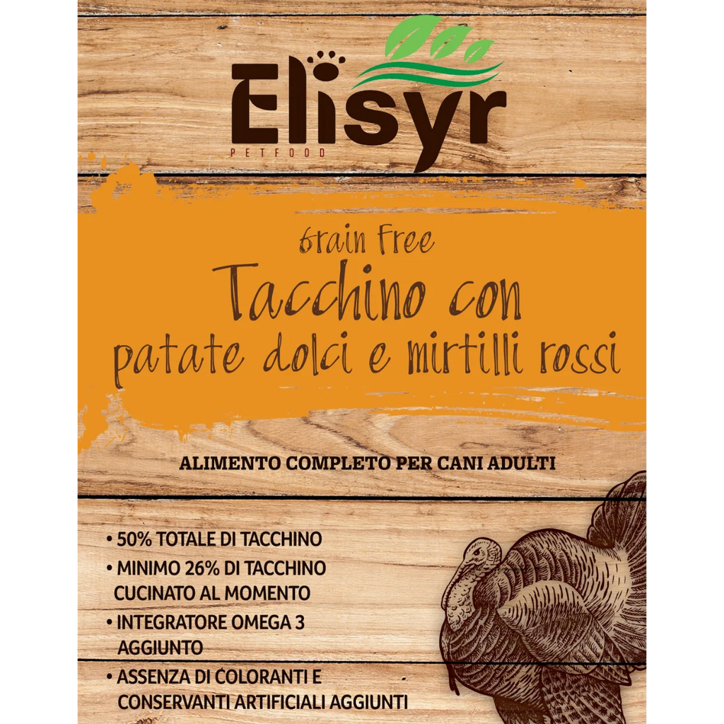 Tacchino con patate dolci e mirtilli rossi - Elisyr Grain Free