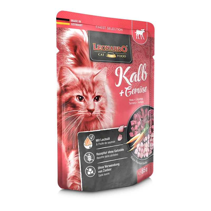 LEONARDO Vitello + verdure Ricco di carne magra di vitello Con carote croccanti - 85 gr