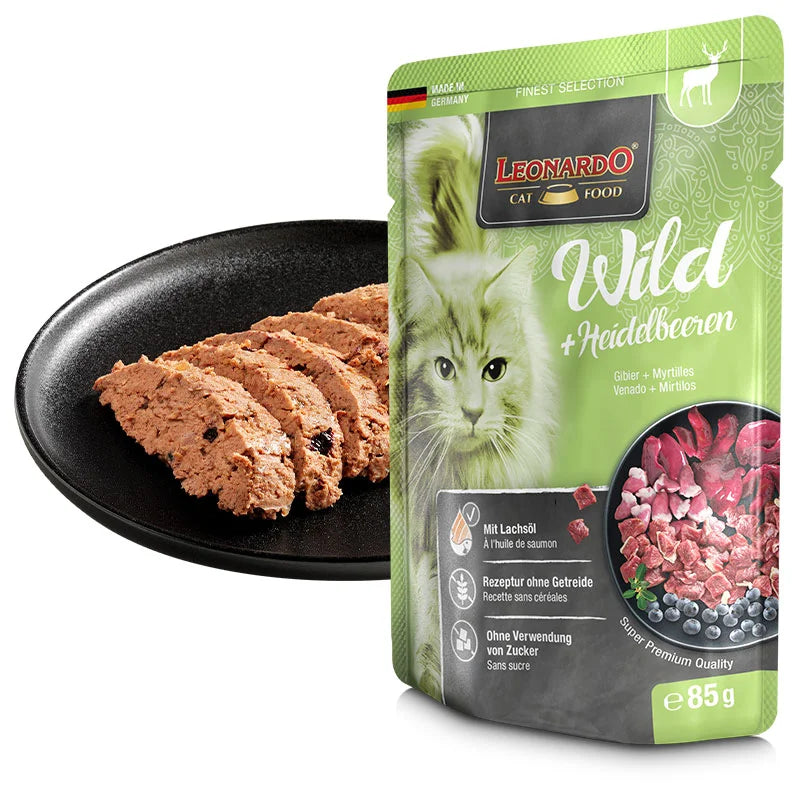 LEONARDO Selvaggina + mirtilli Ricco di selvaggina deliziosa Con minerali preziosi - 85 gr