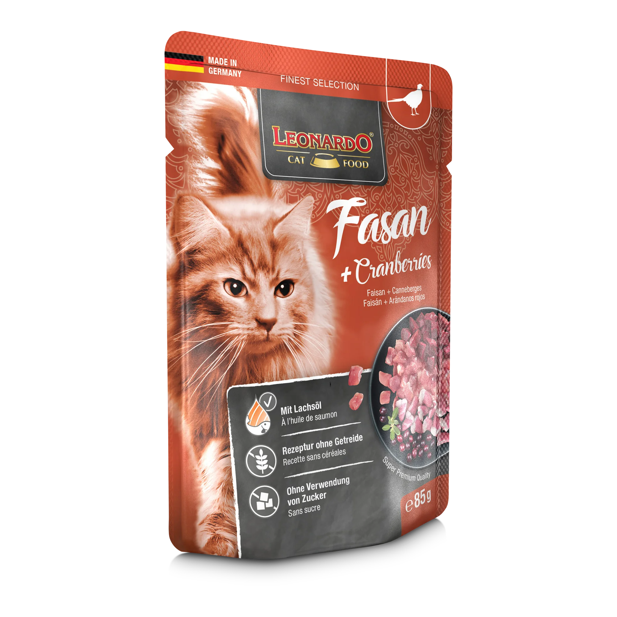 LEONARDO Fagiano + cranberries Ricco di fagiano magro Con il superfood mirtillo rosso - 85 gr