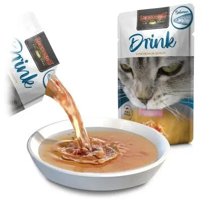 Leonardo Drink - Bevanda per gatti adulti al Brodo di Salmone - 40 g