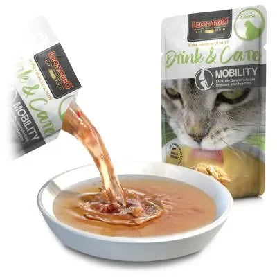 Leonardo Drink&Care Mobility - Bevanda per gatti adulti al Brodo di Pollo - 40 g