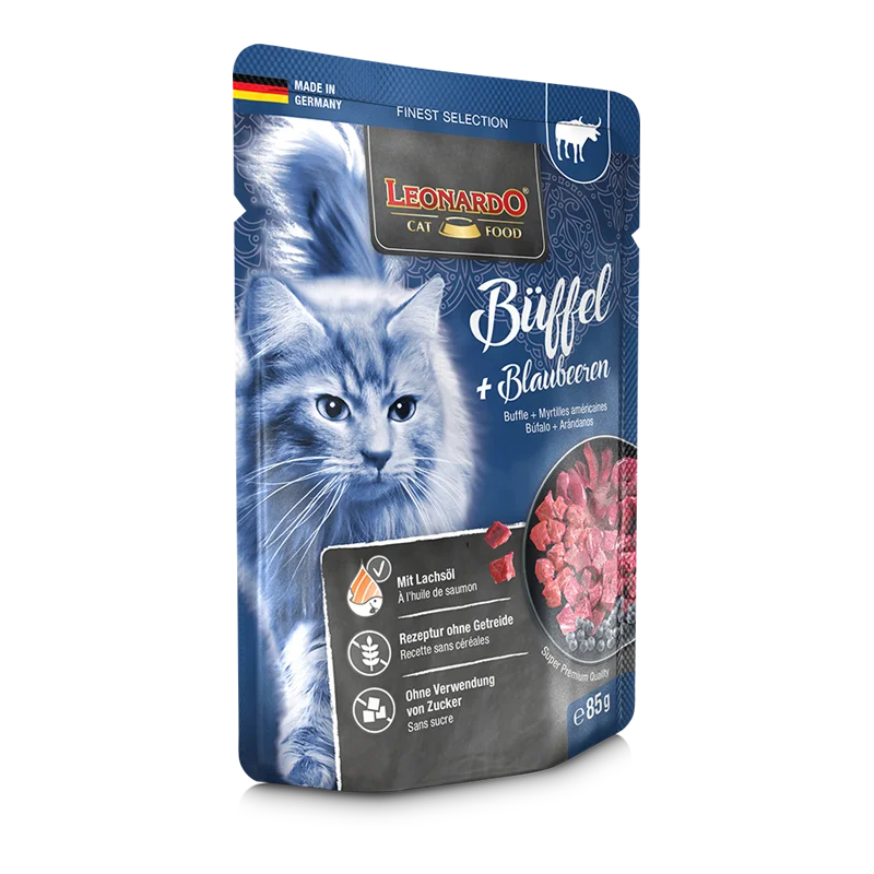 LEONARDO Bufalo + mirtilli Ricco di bufalo a basso contenuto di grassi Con mirtilli succosi - 85 gr