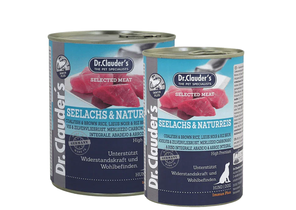 Dr. Clauder's Selected Meat - Merluzzo Carbonaro e Riso Integrale - Cibo umido per cani adulti