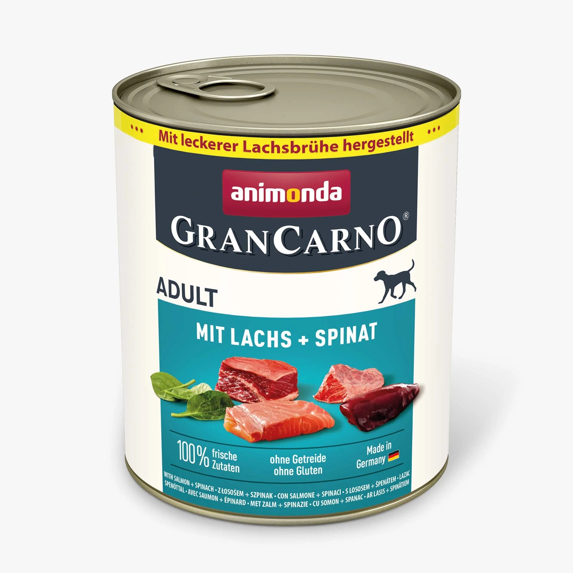 Animonda GranCarno - Salmone e Spinaci - Cibo umido per cani adulti - Grain Free