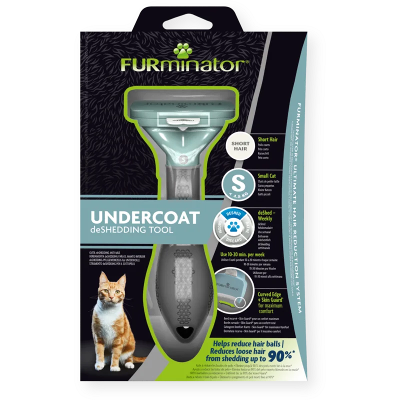 FURminator Spazzola Gatto taglia Piccola Pelo Corto - Undercoat Deshedding Tool
