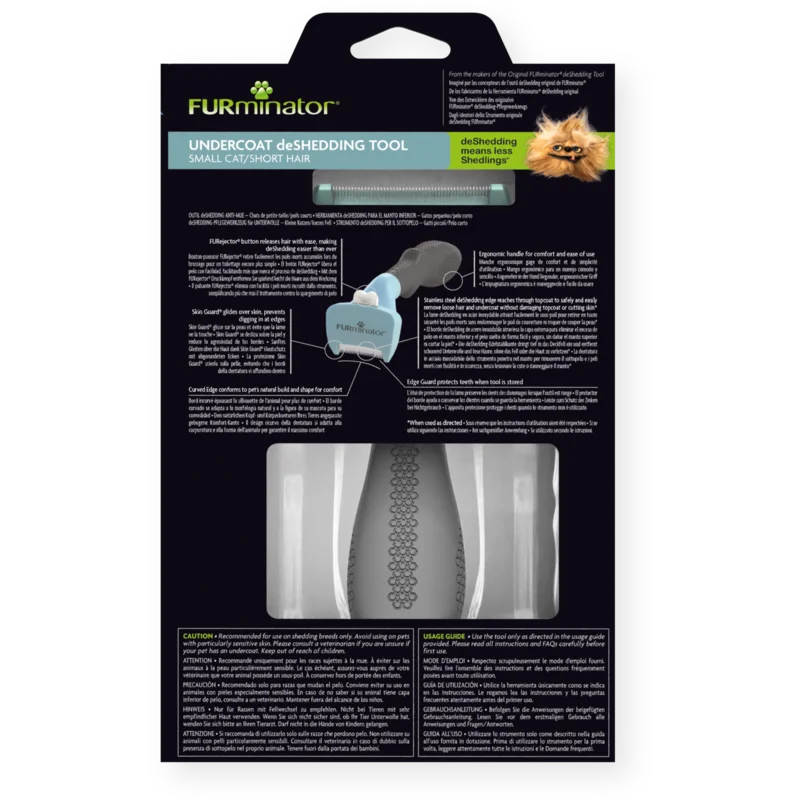 FURminator Spazzola Gatto taglia Piccola Pelo Corto - Undercoat Deshedding Tool