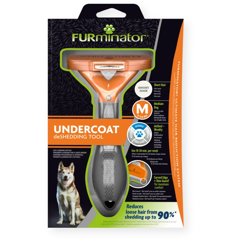 FURminator Spazzola Cane taglia Media Pelo Corto - Undercoat Deshedding Tool