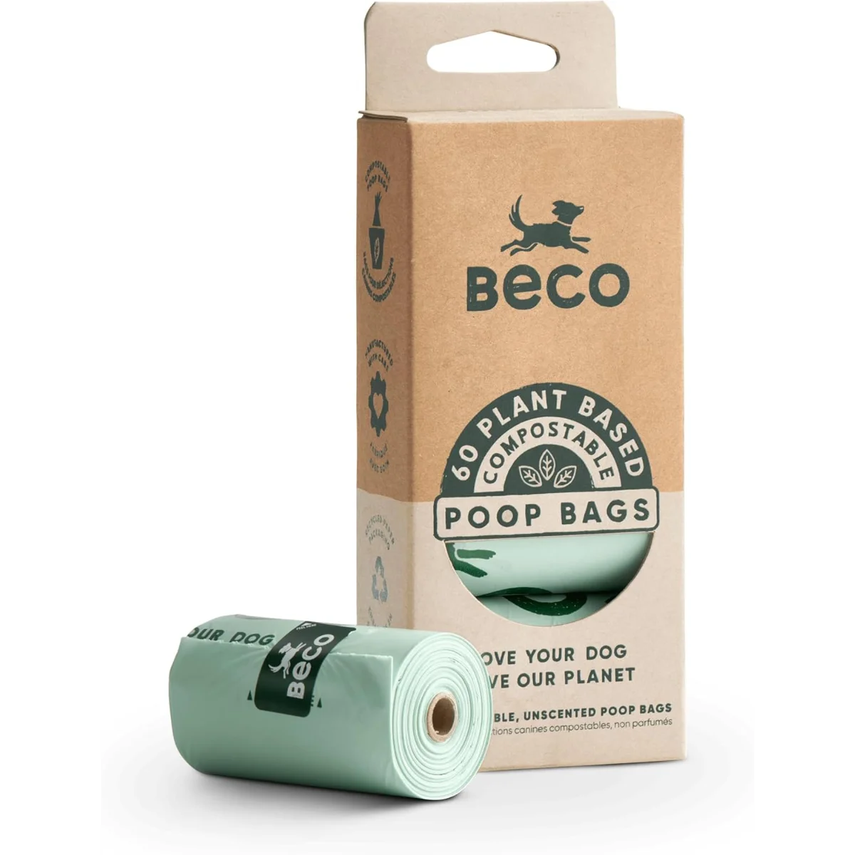 60 Sacchetti Igienici Compostabili - Beco Poop Bags