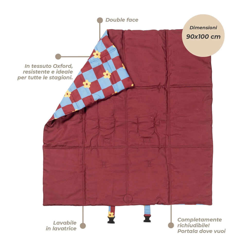 Cuccia Portatile Pieghevole in Tessuto Oxford 90x100cm | Fiori - Rino & Joe
