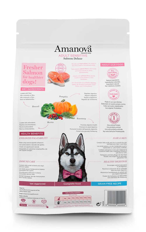 Crocchette per cani adulti - Facile digestione - 100% Salmone fresco - 10kg