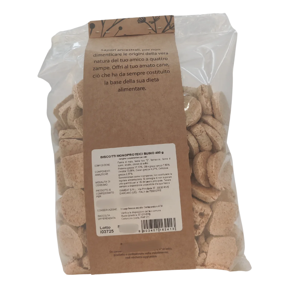 Biscotti Monoproteici Suino - 400g - Elisyr