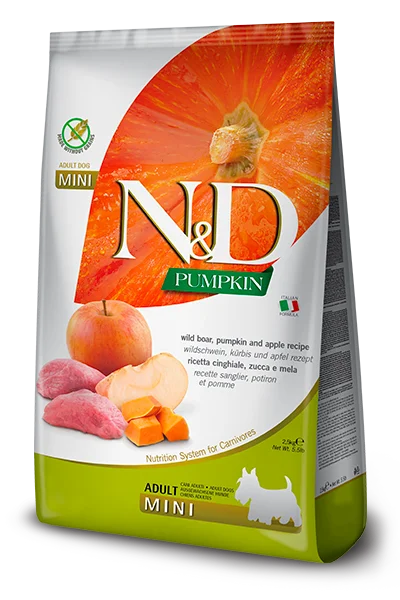 Farmina N&D Pumpkin Canine - Zucca, cinghiale e mela - Crocchette Cane Adulto - Taglia Piccola