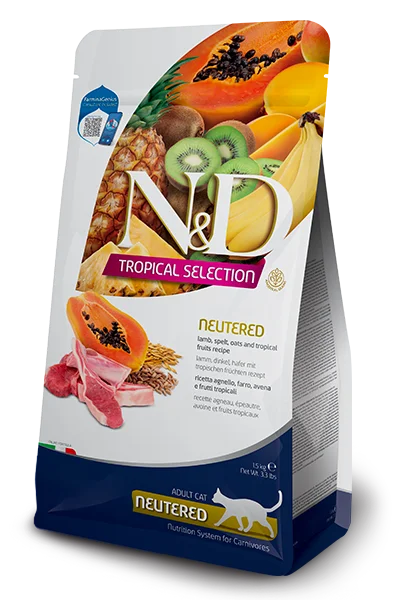 Farmina N&D Tropical Selection feline - agnello, farro, avena e frutti tropicali - Crocchette per gatti adulti sterilizzati