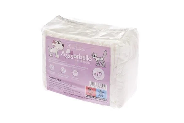 Asssorbello Pannolini mutandina per cani e gatti femmine, con polimeri - Taglia M - 10 pz