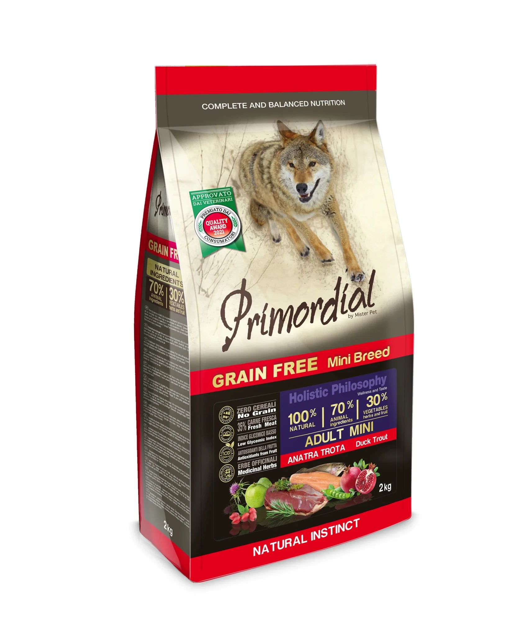 Primordial Dog Mini Adult Trota e Anatra 2 kg