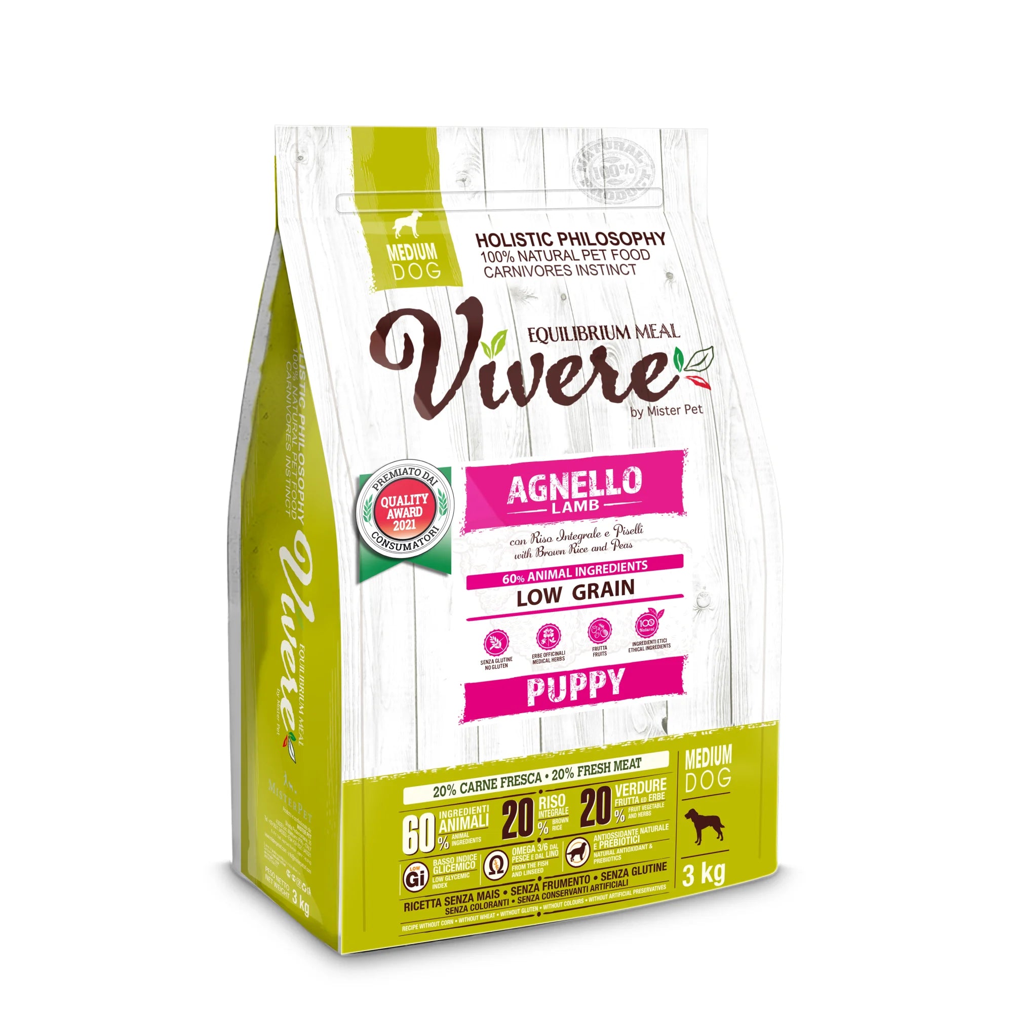 Vivere Dog Medium Puppy Agnello
