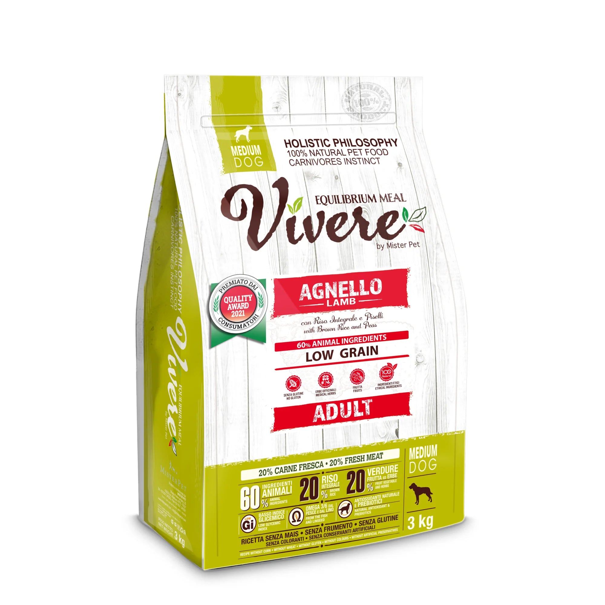 Vivere Dog Medium Adult Agnello