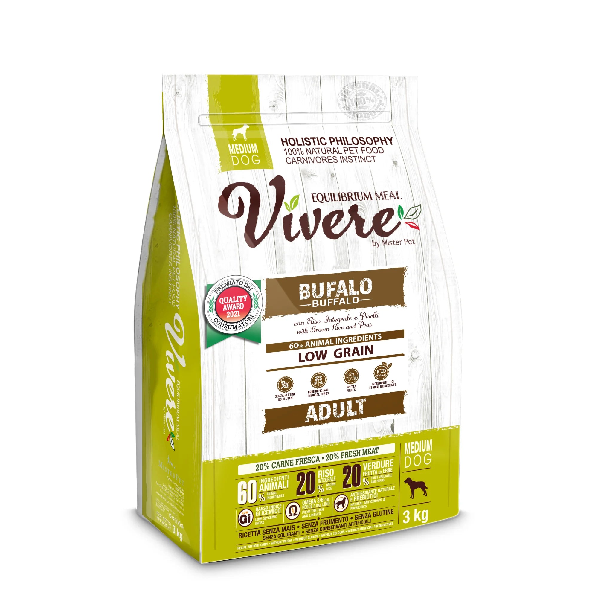 Vivere Dog Medium Adult Bufalo