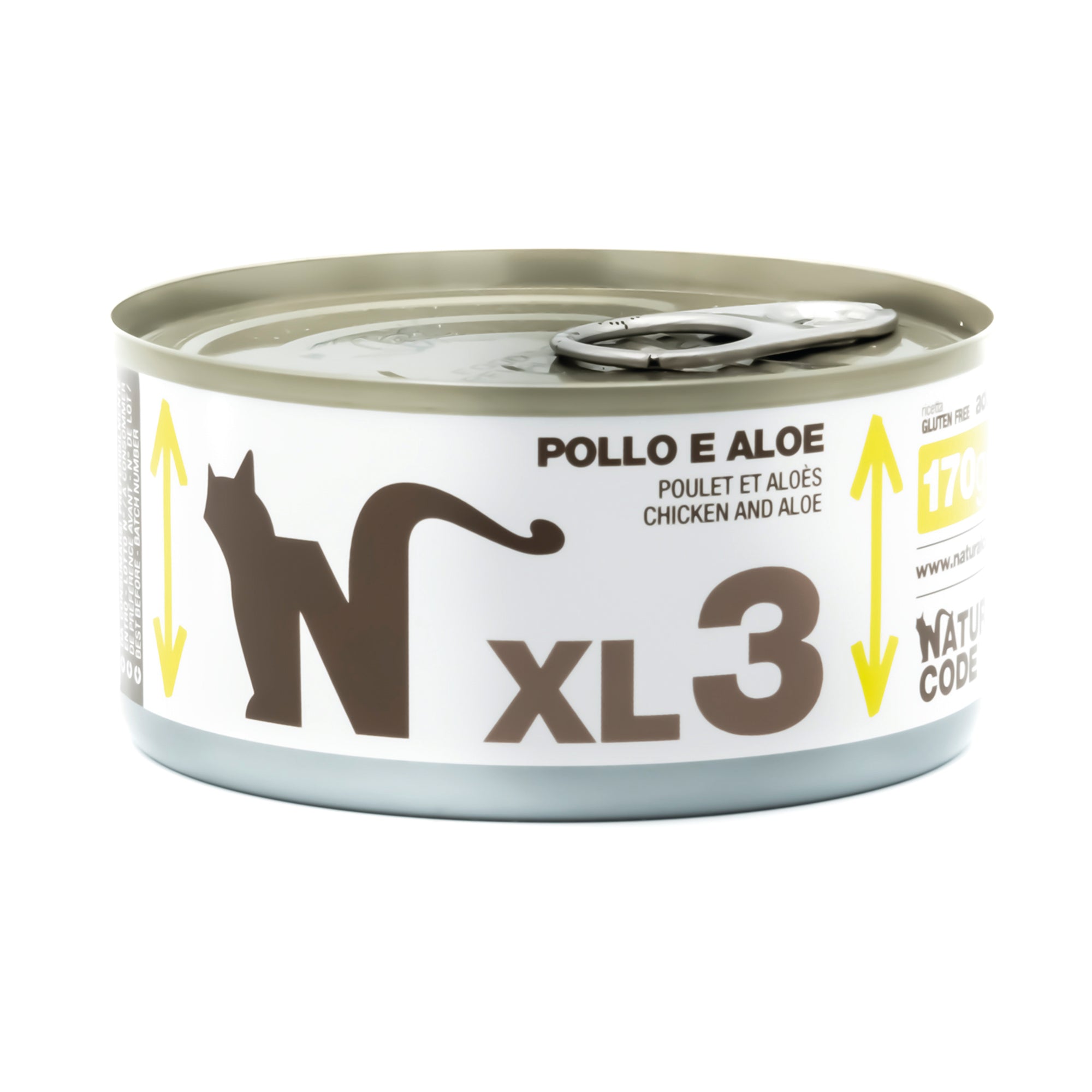 Natural Code - Umido Gatto - Pollo e Aloe  XL3 - Acqua di Cottura - Lattina 170g