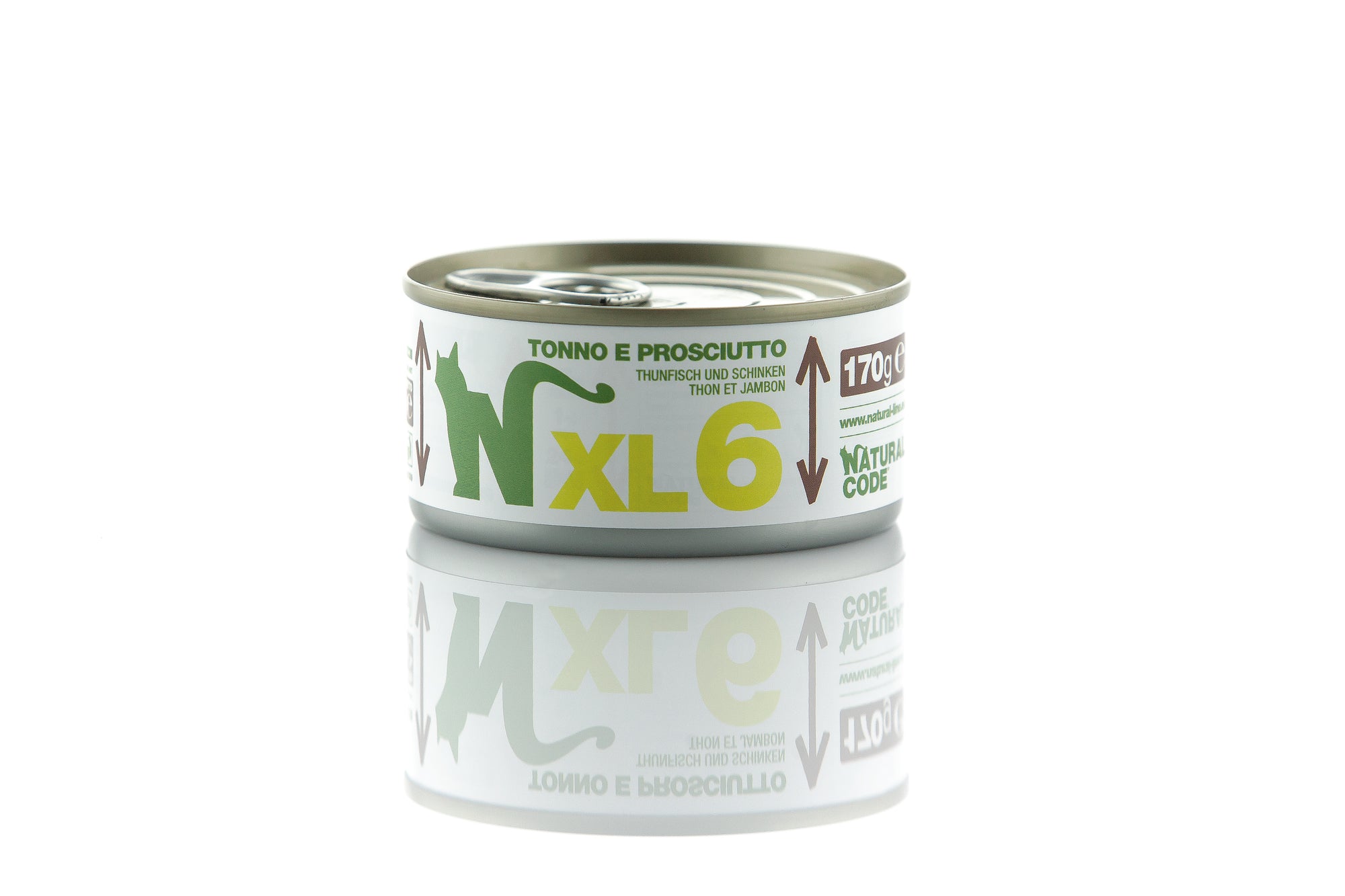 Natural Code - Umido Gatto - Tonno e Prosciutto XL6 - Acqua di Cottura - Lattina 170g