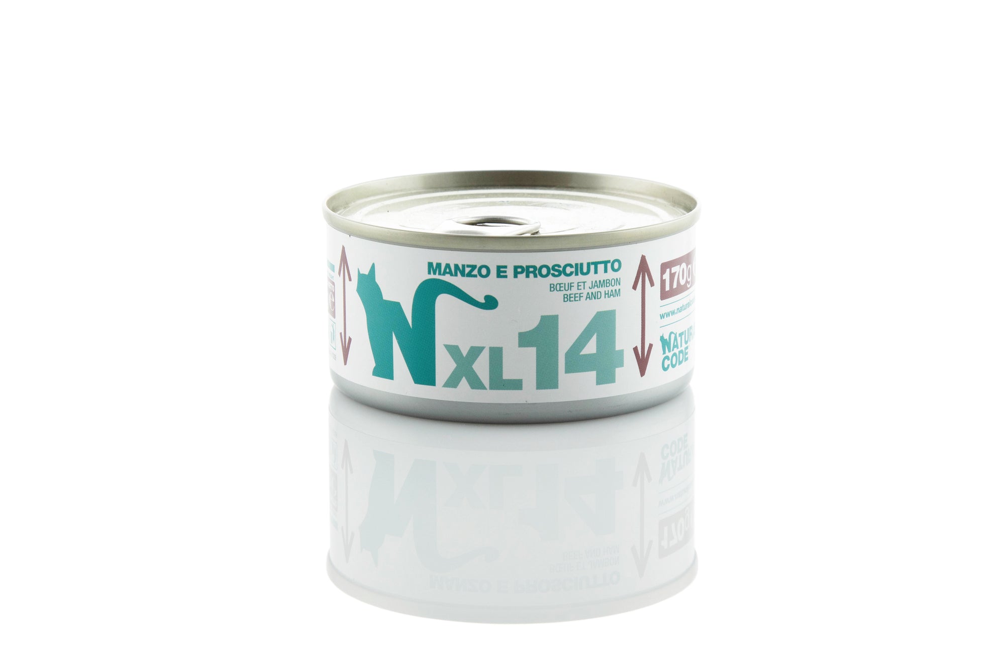 Natural Code - Umido Gatto - Manzo e Prosciutto XL14 - Acqua di Cottura - Lattina 170g