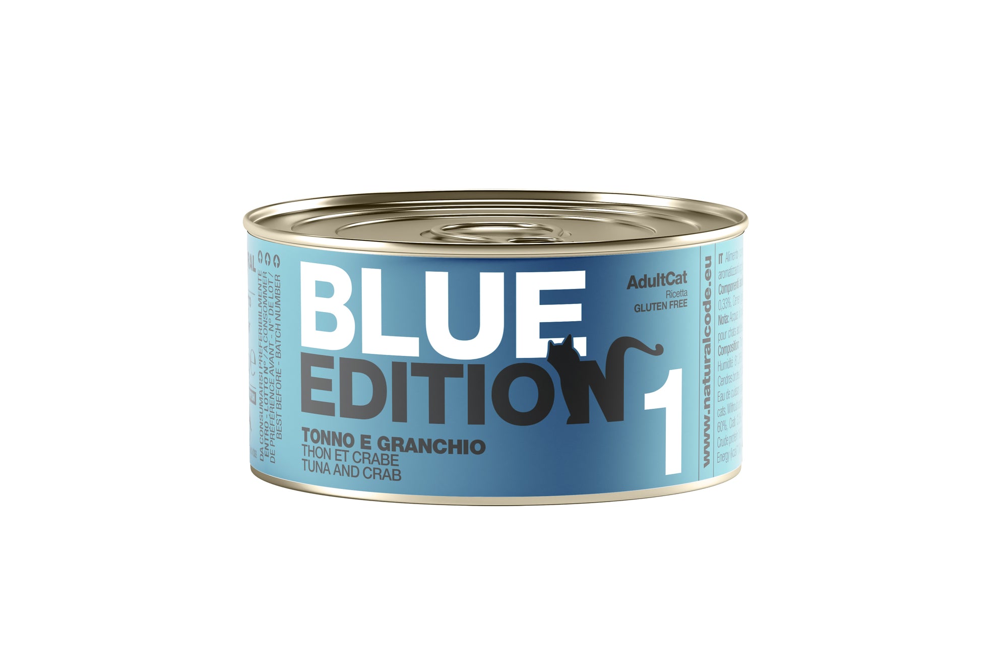 Natural Code - Umido Gatto - Blue Edition Tonno e Granchio - Acqua di Cottura - Lattina 85g