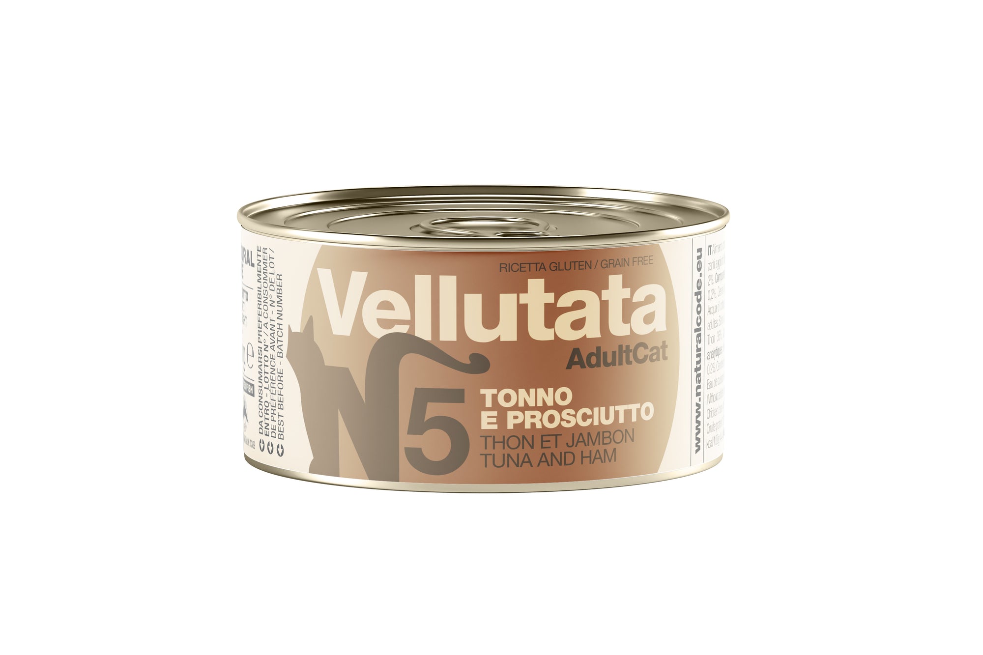 Natural Code - Umido Gatto - Tonno e Prosciutto V5 - Vellutata - Lattina 85g