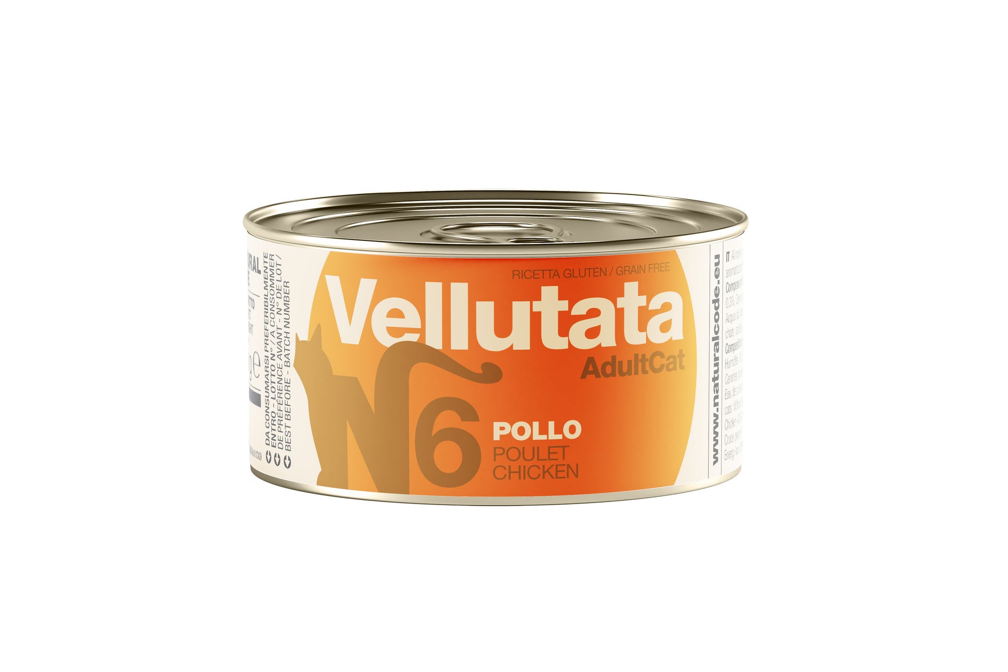Natural Code - Umido Gatto - Pollo e Prosciutto V6 - Vellutata - Lattina 85g