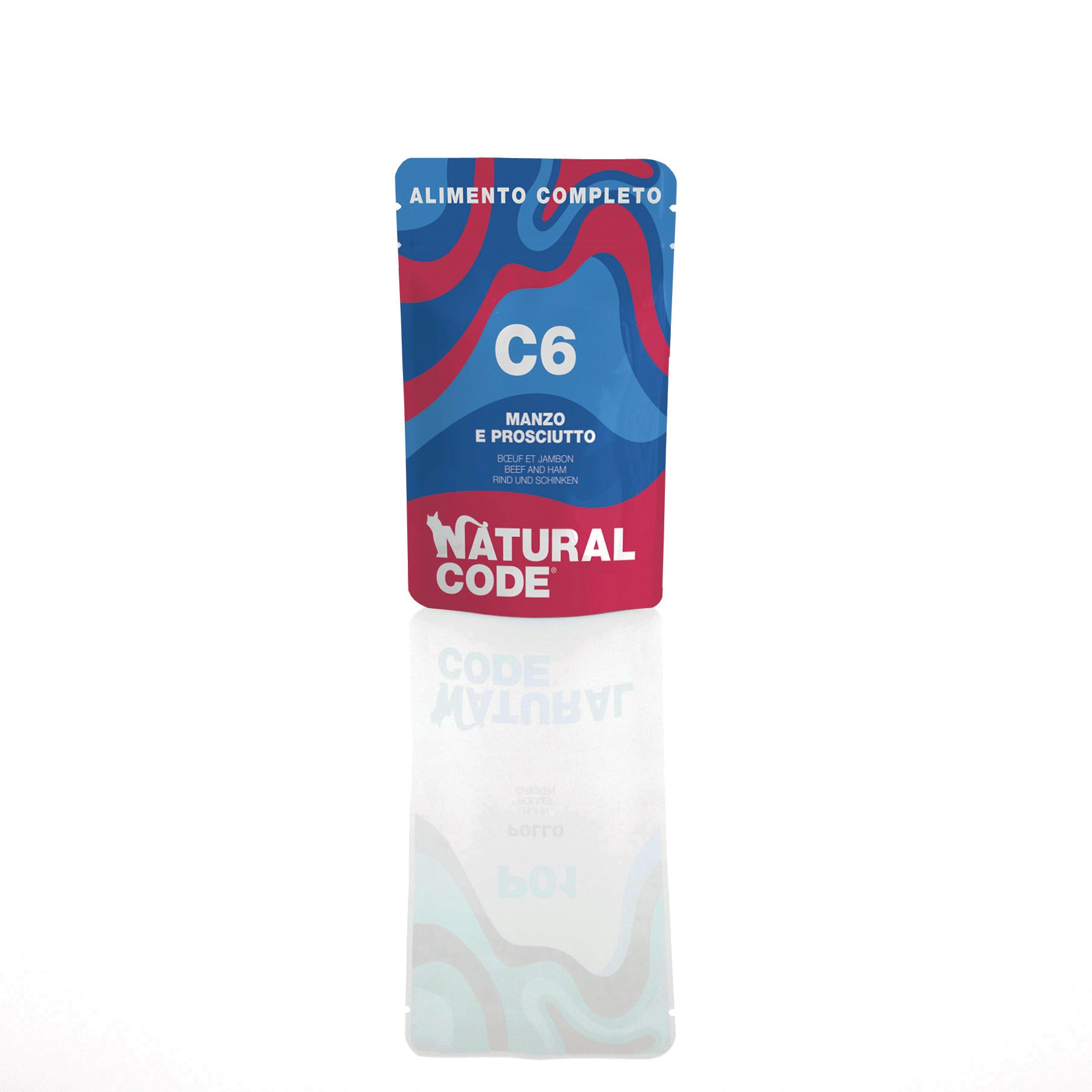 Natural Code - Umido Gatto - Manzo e Prosciutto C6 - Busta 70g