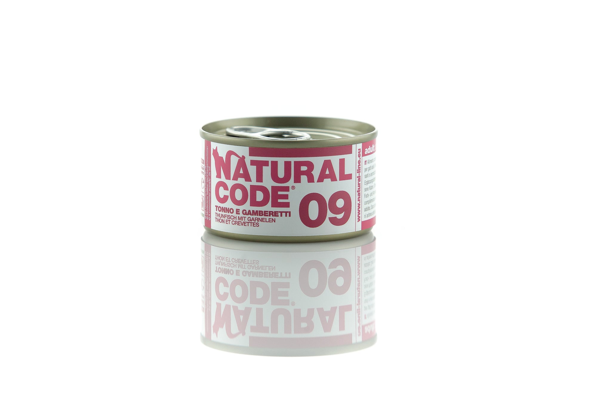 Natural Code - Umido Gatto - Tonno e Gamberetti 09 - Acqua di Cottura - Lattina 85g