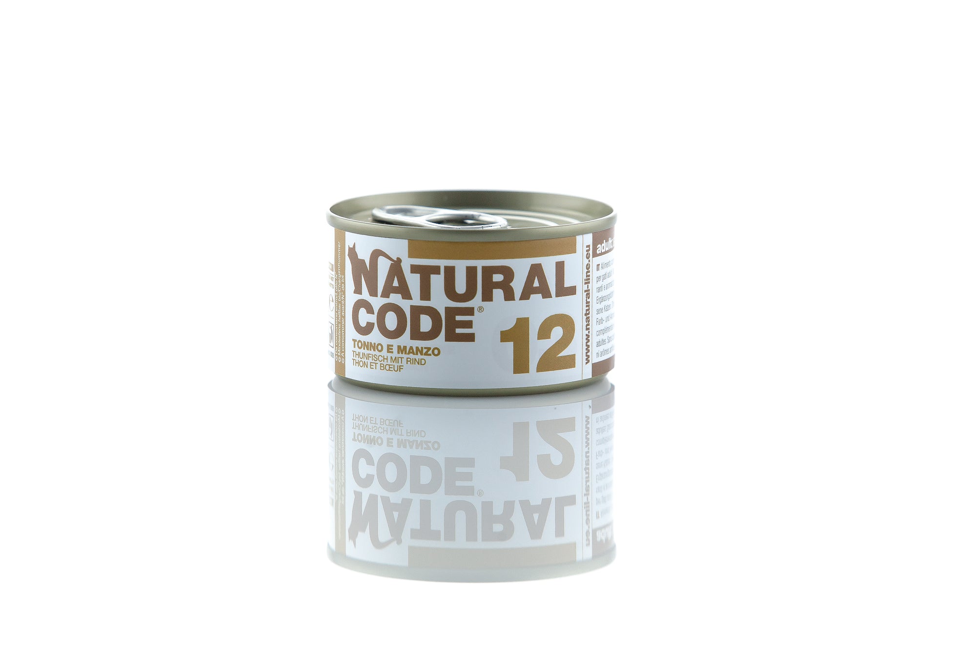 Natural Code - Umido Gatto - Tonno e Manzo 12 - Acqua di Cottura - Lattina 85g