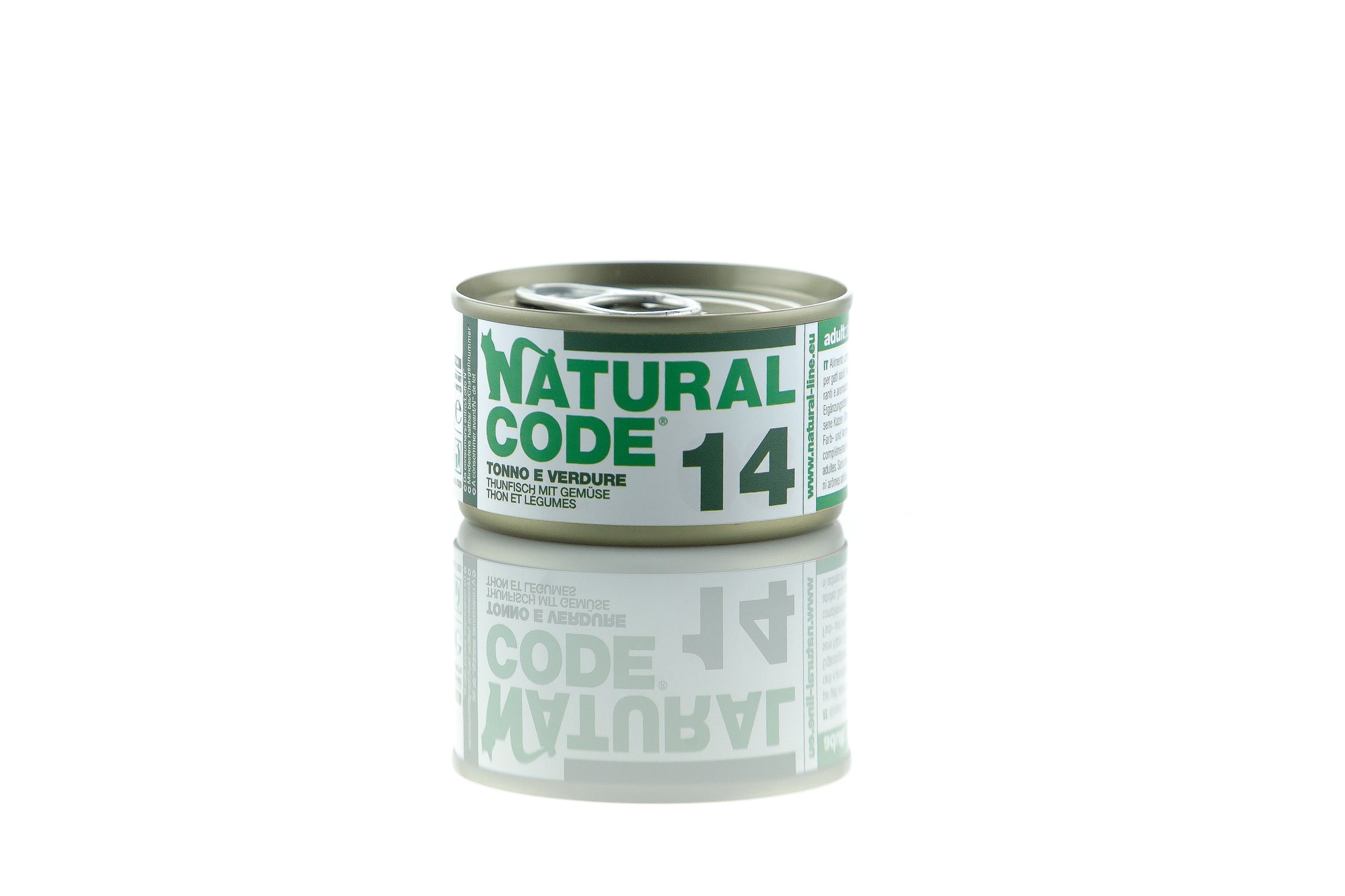 Natural Code - Umido Gatto - Tonno e Verdure 14 - Acqua di Cottura - Lattina 85g