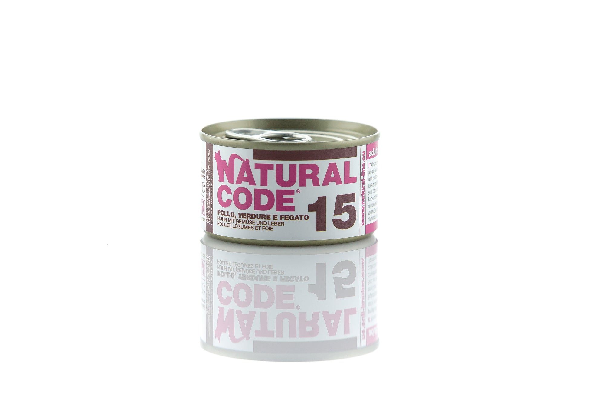Natural Code - Umido Gatto - Pollo, Verdure e Fegato 15 - Acqua di Cottura - Lattina 85g
