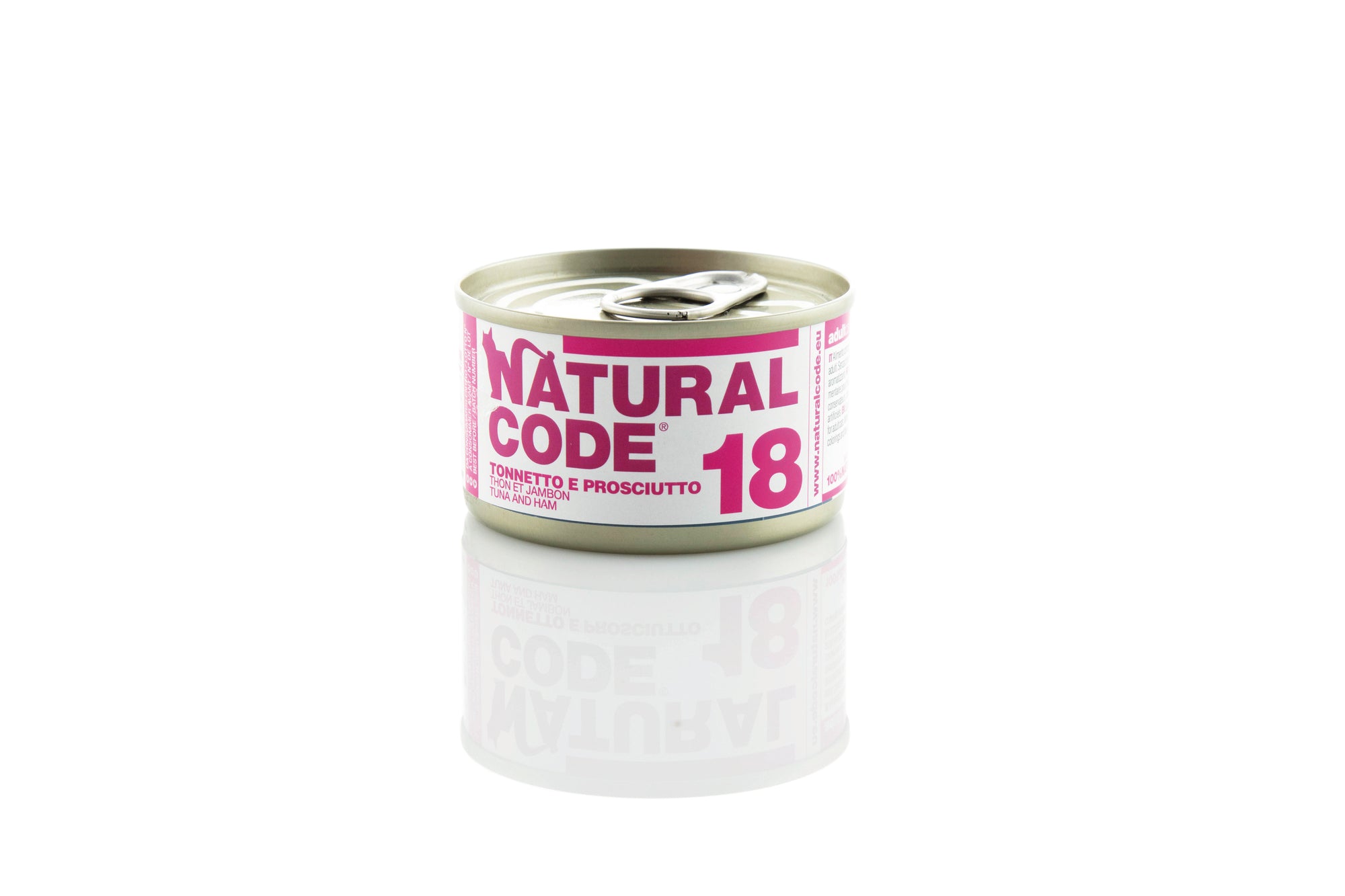 Natural Code - Umido Gatto - Tonnetto e Prosciutto 18 - Acqua di Cottura - Lattina 85g